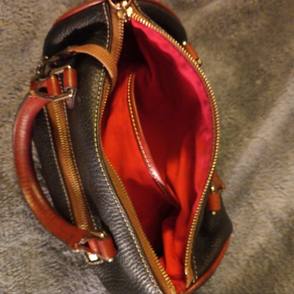 Dooney & Bourke Black and Brown Leather Satchel - Picture 10 of 12
